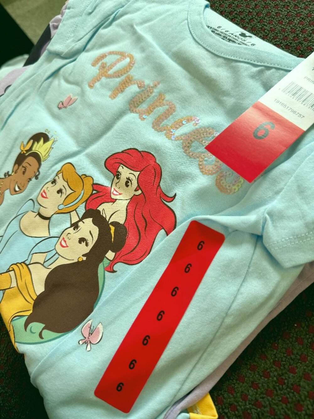 Disney Princess Girls 5-Piece Skirt Set Size 6 Mix Match Tops Leggings Shorts NW